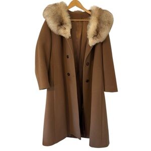 Vintage 1960s Lorendale Coat 100% Pure Wool Fox Fur Collar Women’s Jacket M/L!